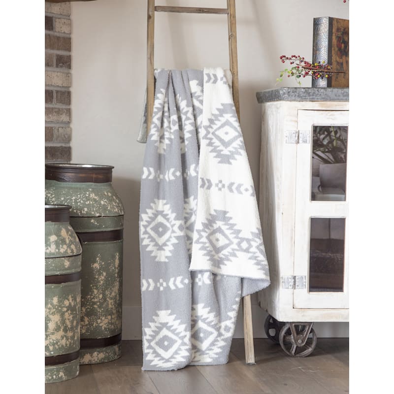 Carstens, Inc. Hazy Grey Stretchy Reversible Throw Blanket