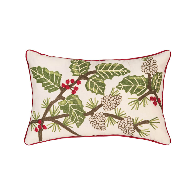 C&F Home Holly and Pine Cones Pillow