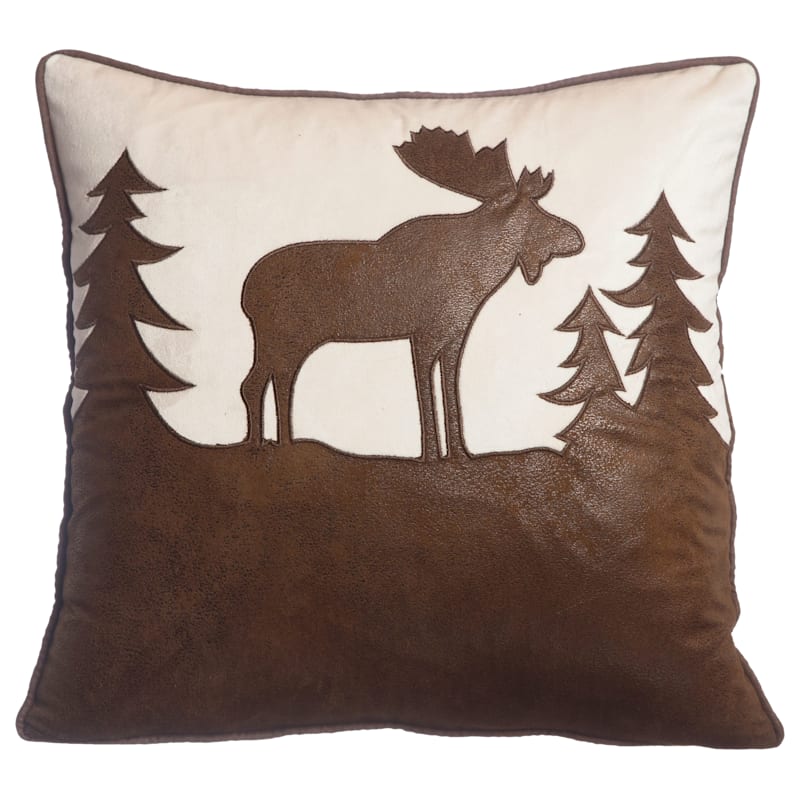 Carstens, Inc. Misty Mountain Moose Decorative Pillow