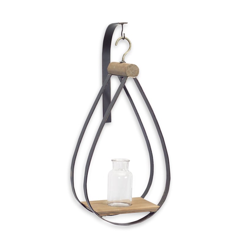 Melrose International Hanging Vase in Teardrop Frame Set of 2
