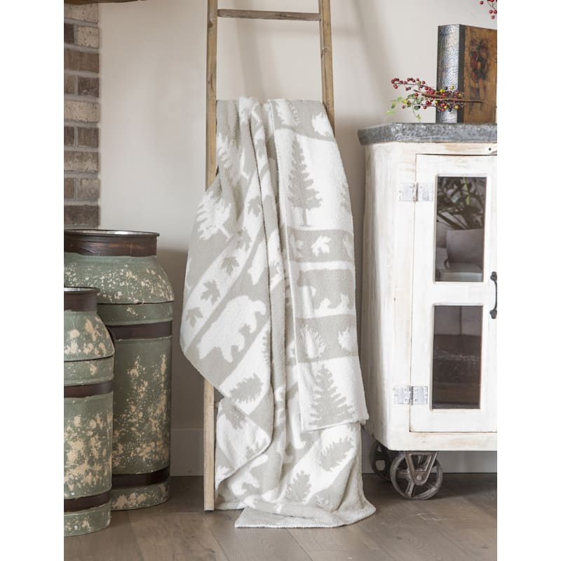 Carstens, Inc. Forest Parade Stretchy Reversible Throw Blanket