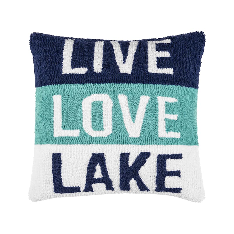 C&F Home Live Love Lake Hooked Throw Pillow