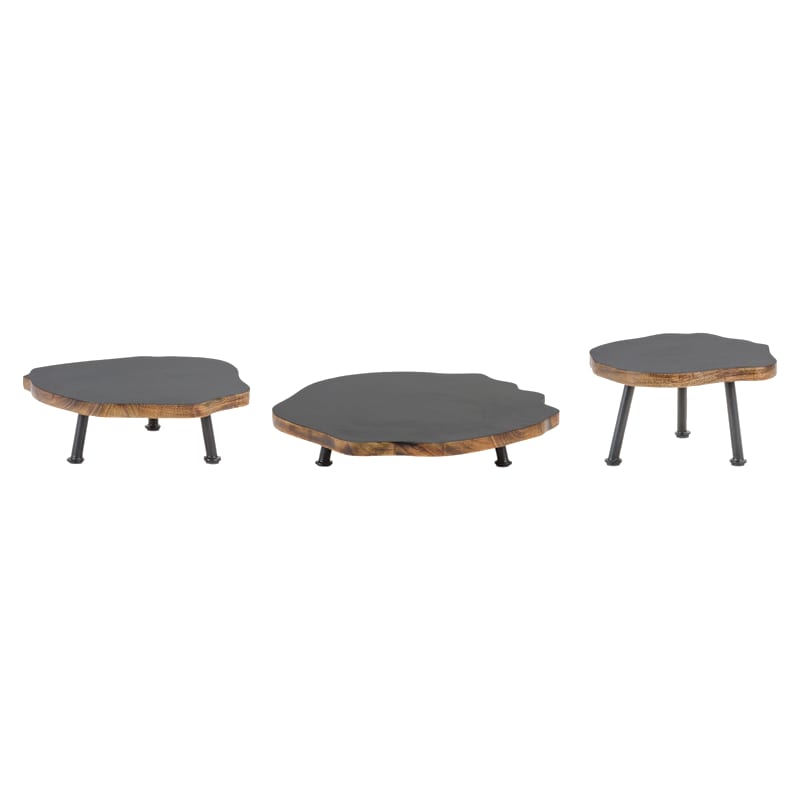 Melrose International Tree Disc Pedestal Trays Set of 3