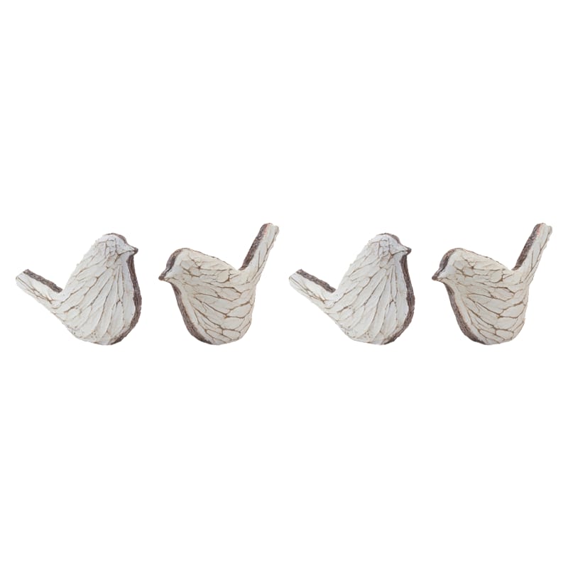 Melrose International Carved Bird Figurines Set of 4