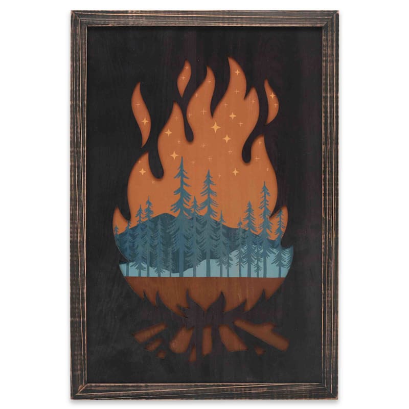 Open Road Brands Layered Campfire Framed Wall Art
