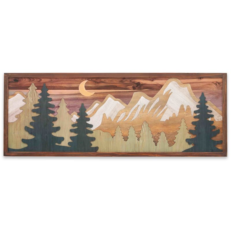 Open Road Brands Layered Mountain Scene Framed Wall Art