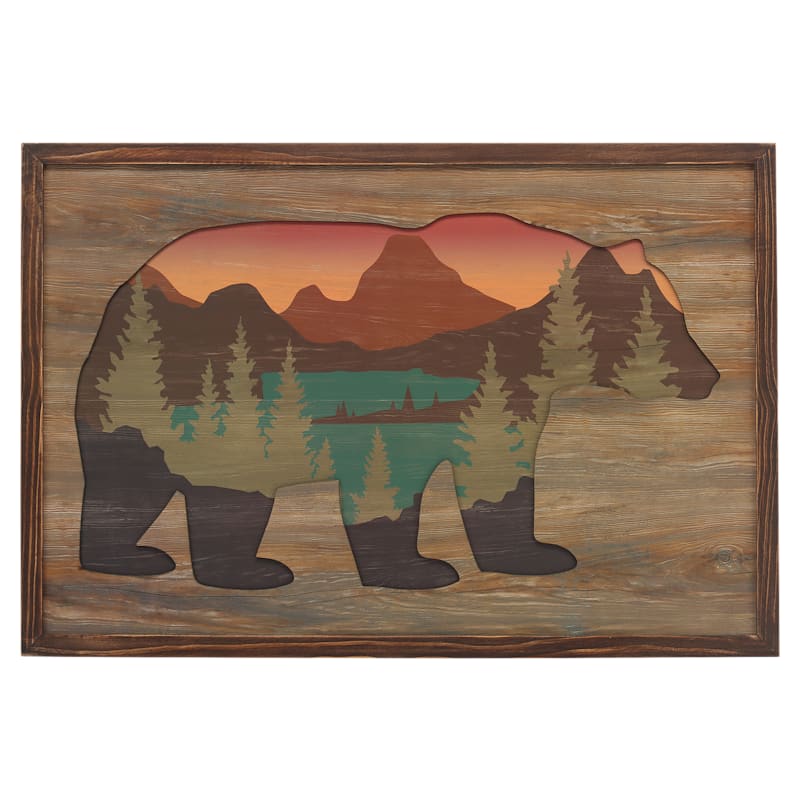 Open Road Brands Layered Bear Framed Wall Art