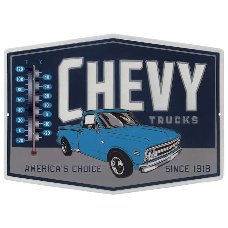 Open Road Brands Chevy Trucks Metal Wall Thermometer