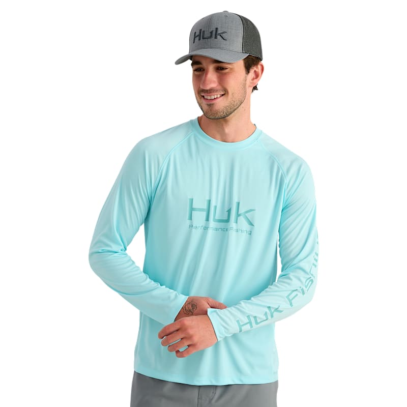 Huk Vented Pursuit Logo Graphic Long-Sleeve Shirt
