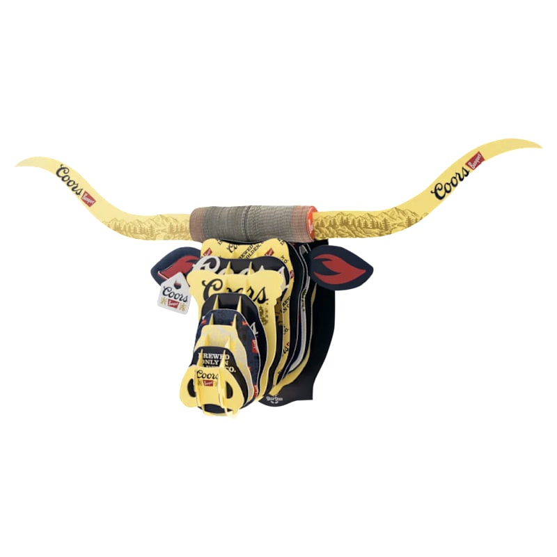 Beer Deer Coors Banquet Cardboard Box Longhorn Head Wall Mount