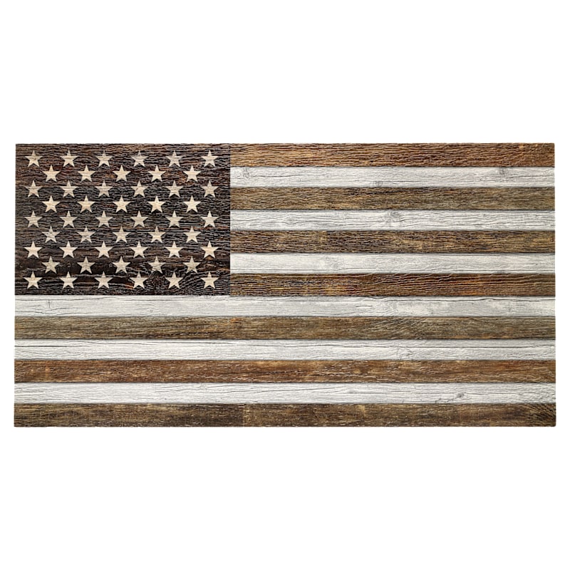Open Road Brands American Flag Distressed Wood Wall Art