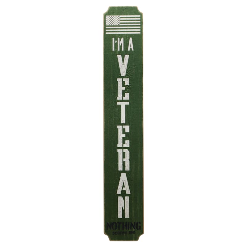 Open Road Brands Veteran Tribute Textured Timber Leaner Decor