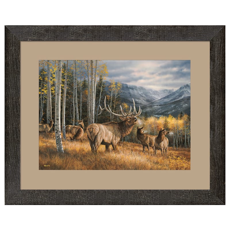 Wild Wings Meadow Music Elk Framed Art Print by Rosemary Millette