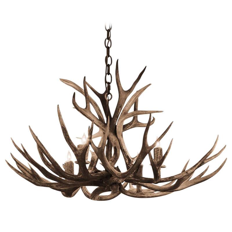 Antlerworx Mule Deer Antler 4-Light Chandelier