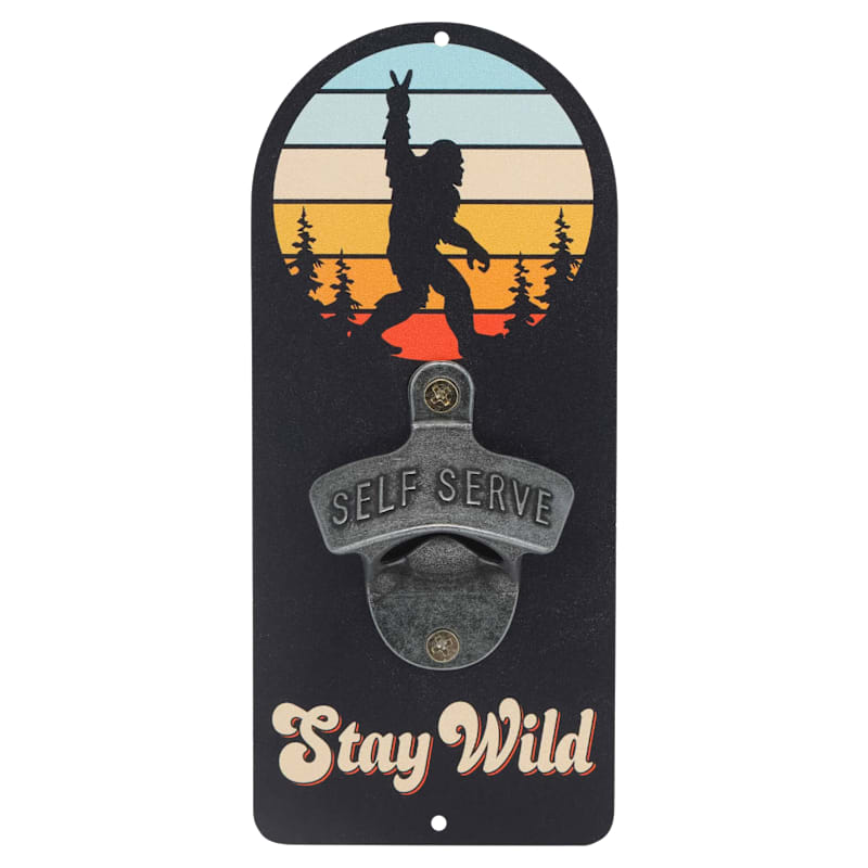 Open Road Brands Bigfoot Stay Wild Sunset Wall Bottle Opener