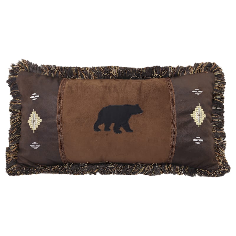 Autumn Trails Collection Bear and Diamonds Pillow