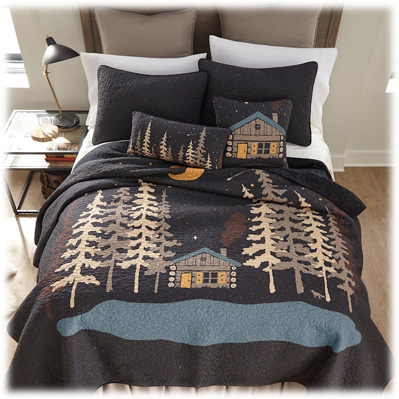 Donna Sharp Moonlit Cabin Bedding Collection Quilt and Sham Set