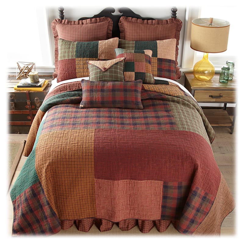 Donna Sharp Campfire Square Bedding Collection Quilt and Sham Set