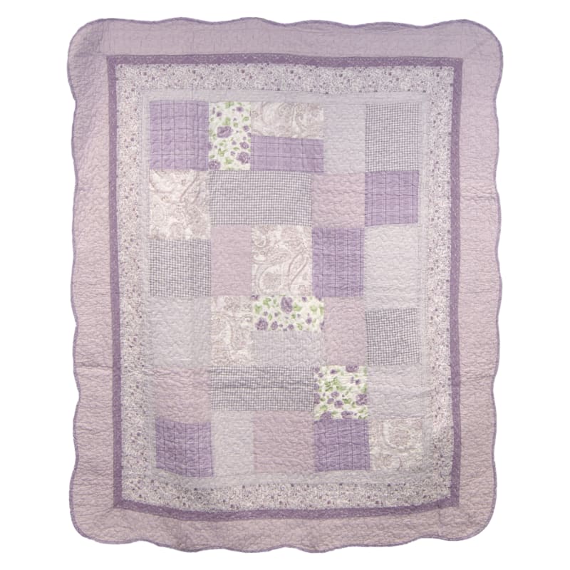 Donna Sharp Lavender Rose Cotton Throw