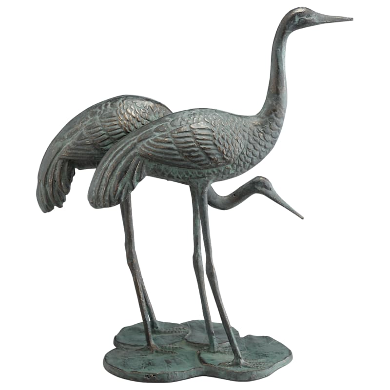 San Pacific International Coastside Crane Pair Garden Sculpture