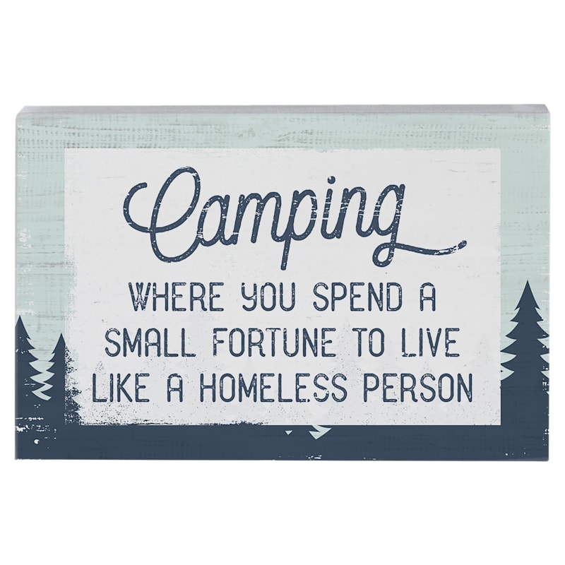 Sincere Surroundings Camping Fortune Wooden Display Sign