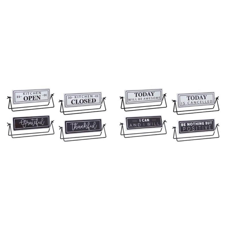Melrose International Reversible Sentiment Sign with Stand Set of 4