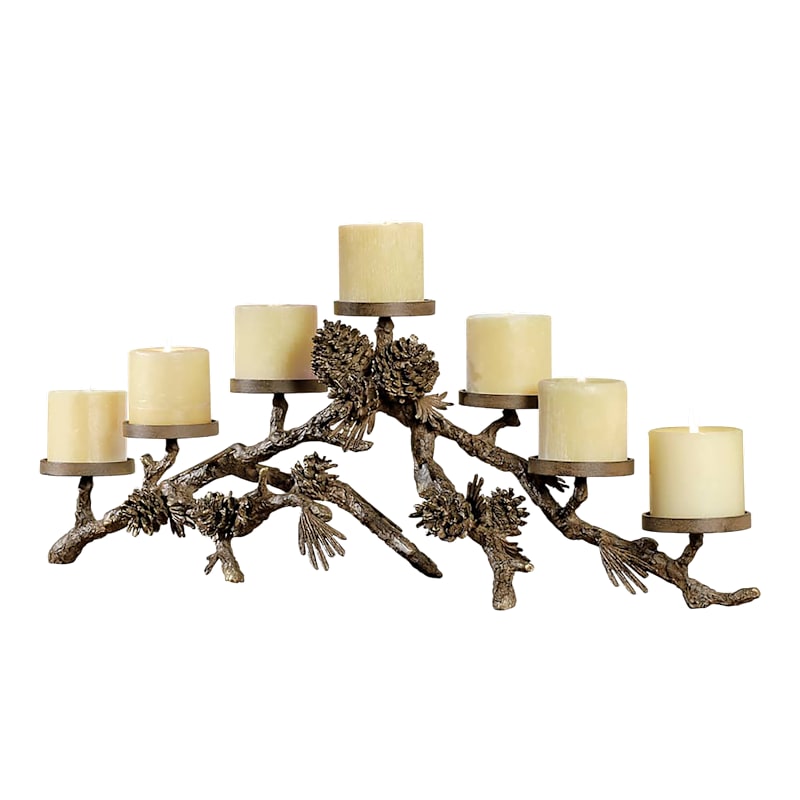 San Pacific International Home Pinecone Mantelpiece Candleholder