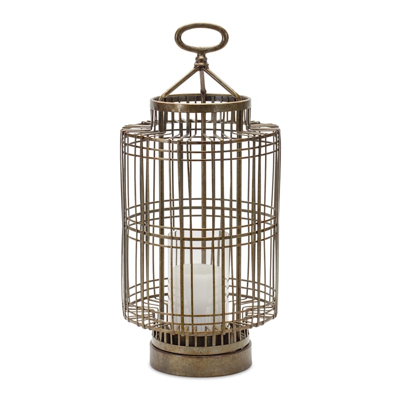 Melrose International Round Iron Cage Candle Holder