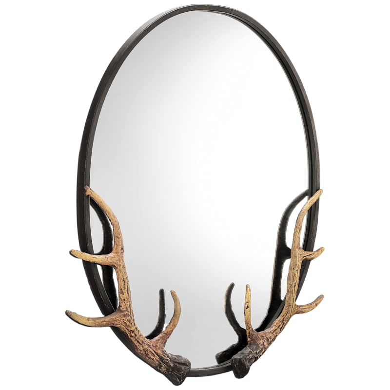 San Pacific International Antler Oval Mirror