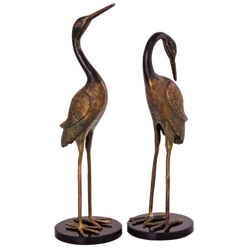 San Pacific International Heartwarming Crane Couple Sculpture Set