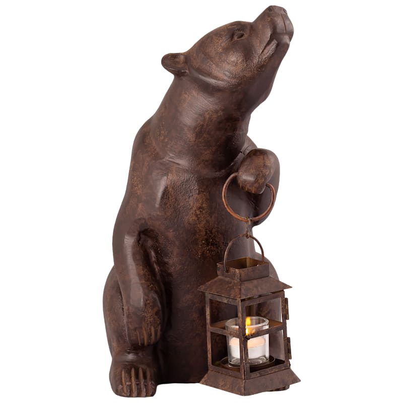 San Pacific International Garden Bear Sculpture With Lantern