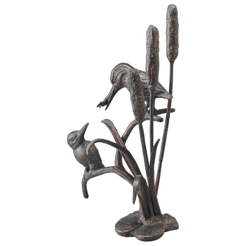 San Pacific International Garden Feeding Kingfisher Couple Sculpture