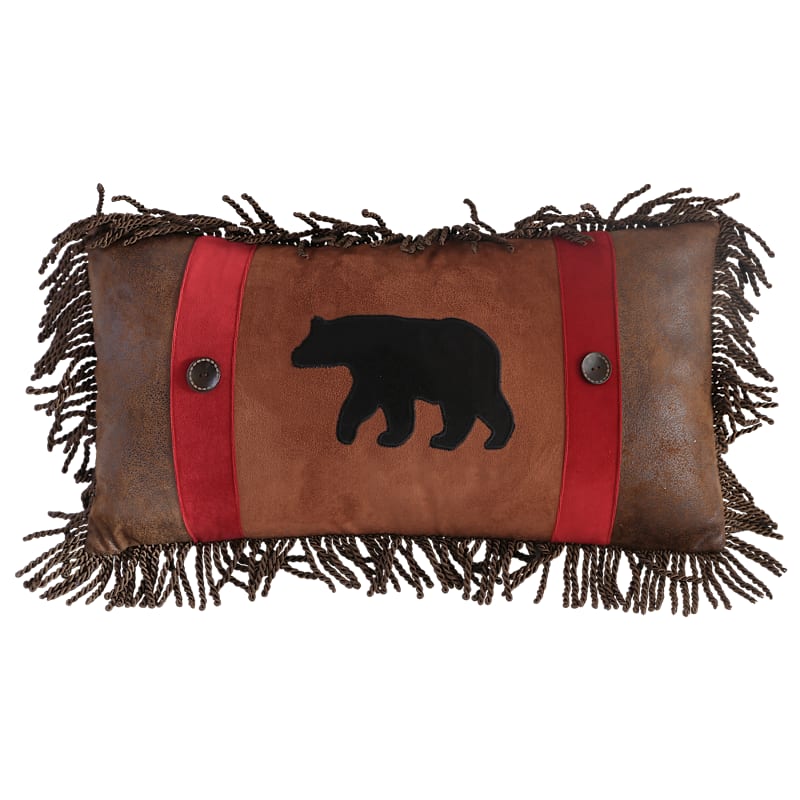 Backwoods Collection Rambling Bear Throw Pillow