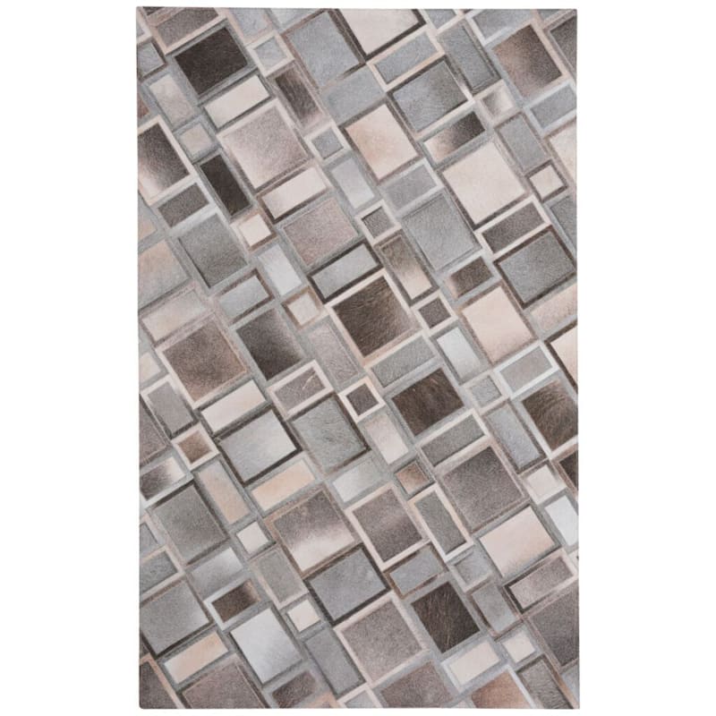 Capel Butte Collection Brick Leather Rectangular Area Rug