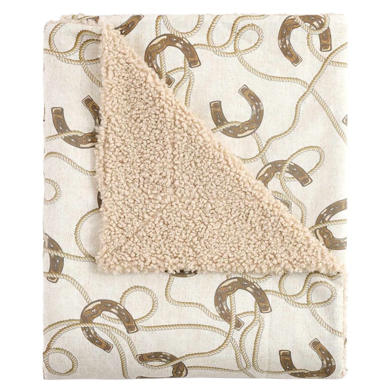 Paseo Road Pierre Equestrian Teddy-Back Throw