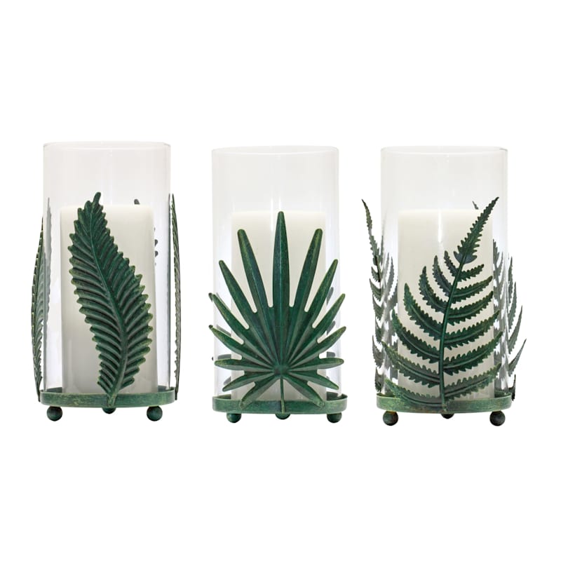 Melrose International Metal Fern and Palm Candle Holders Set of 6