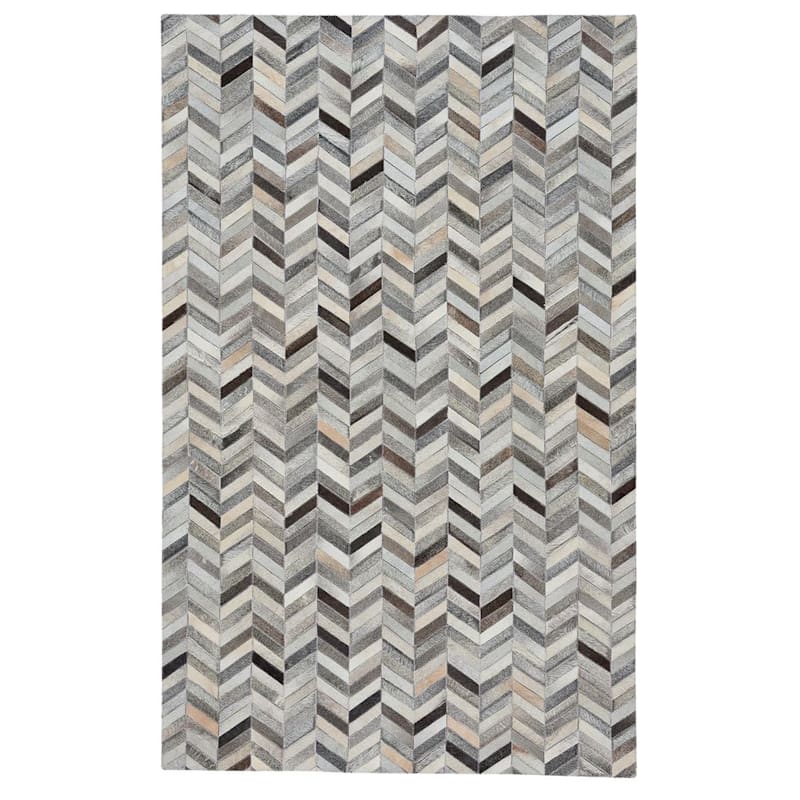 Capel Butte Collection Arrowhead Leather Rectangular Area Rug