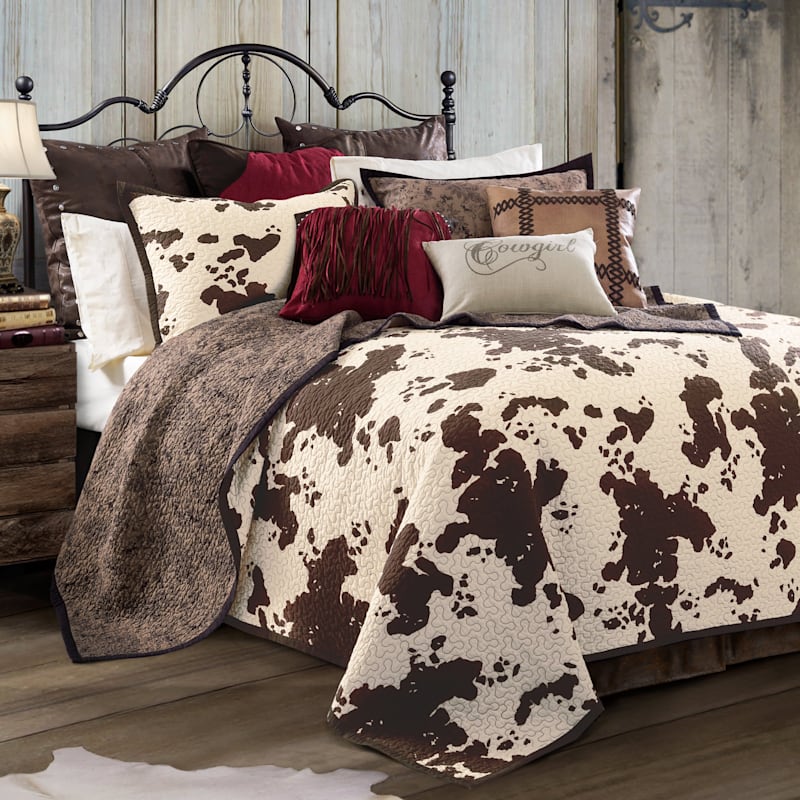Paseo Road Elsa Cowhide Reversible Quilt Set