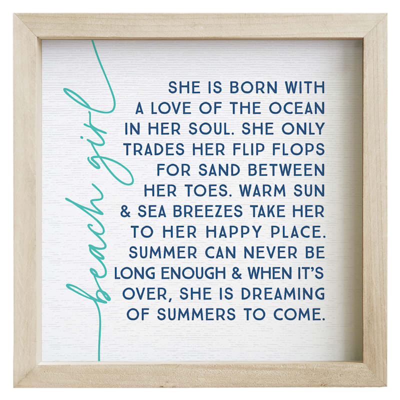 Sincere Surroundings Beach Girl Framed Sign