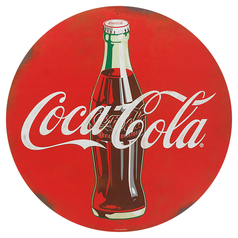 Open Road Brands Coca-Cola Classic Logo Round Metal Sign
