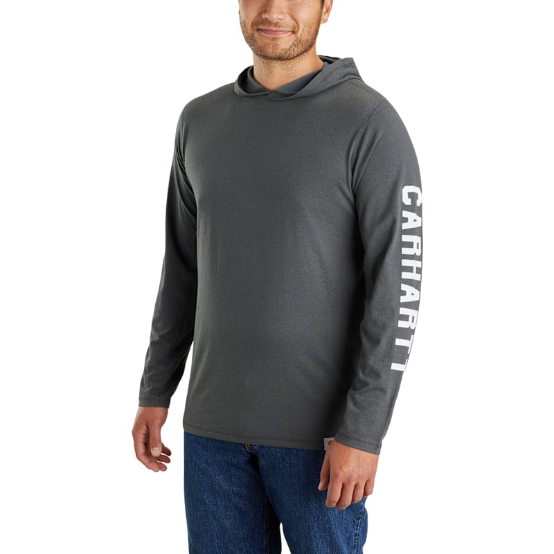 Carhartt Force Relaxed Fit Midweight Logo Graphic Long-Sleeve Hooded T-Shirt