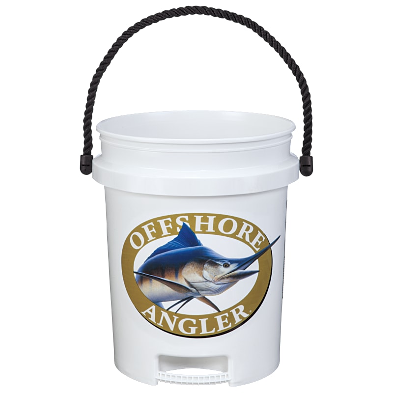 Offshore Angler Logo 5-Gallon Plastic Bucket with Rope Handle