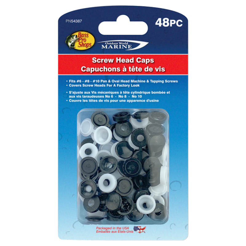 Bass Pro Shops Stainless Steel Screw Head Cap Cover 48-Piece Kit