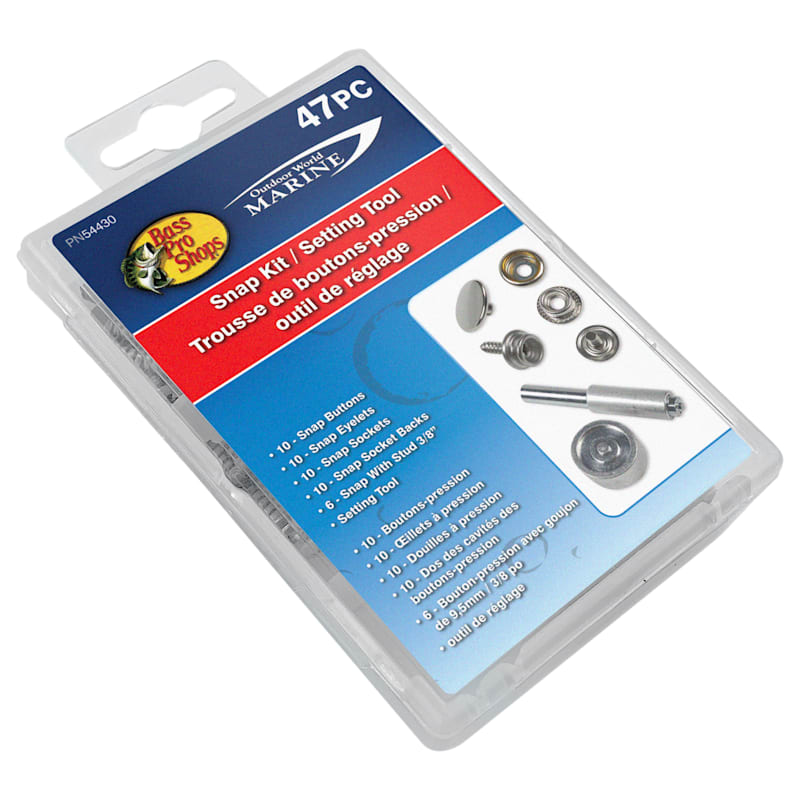 Bass Pro Shops 47-Piece Canvas Snap Kit with Hammer Tool