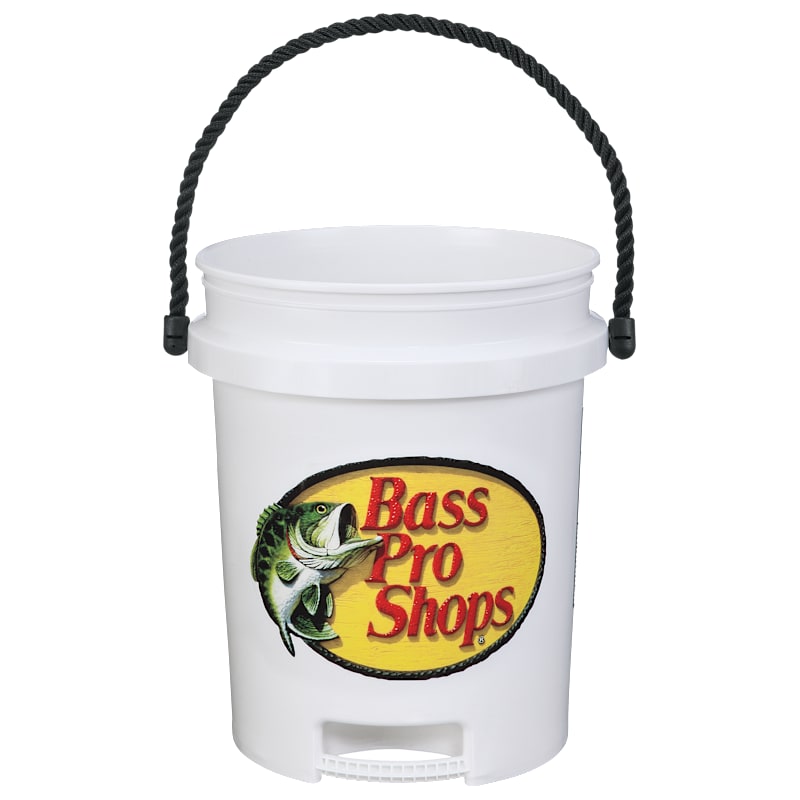 Bass Pro Shops Logo 5-Gallon Plastic Bucket with Rope Handle