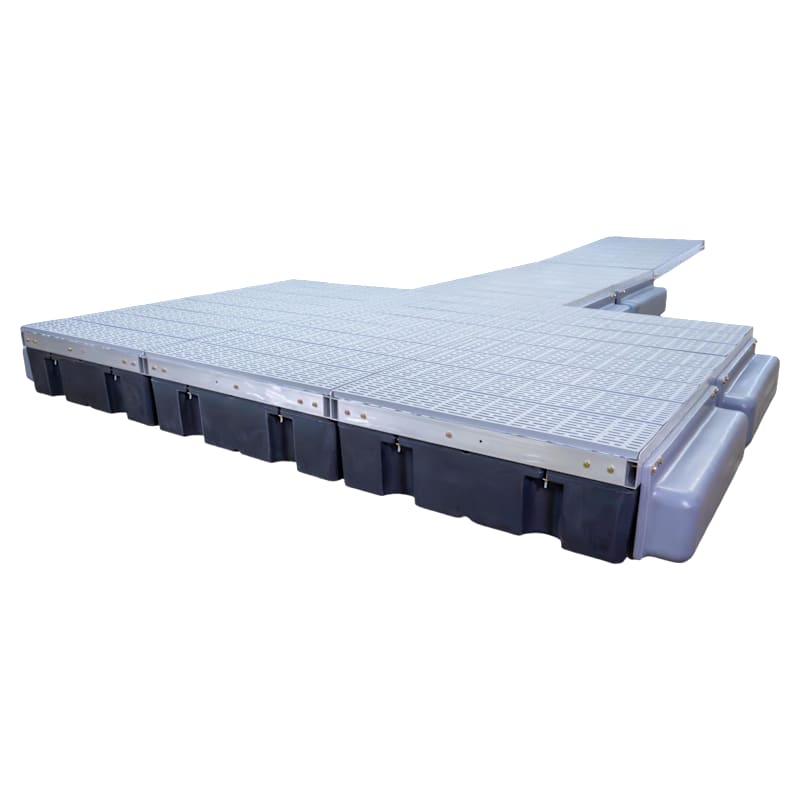 Patriot Docks T-Shaped Low-Profile Floating Dock with Poly Decking