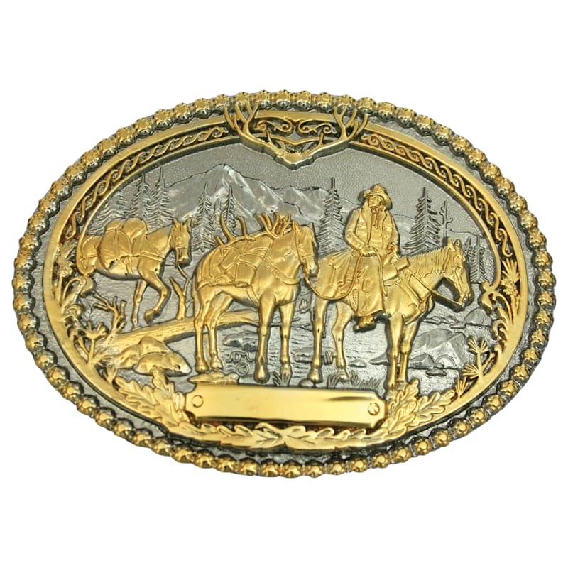 Montana Silversmiths Pack Horses and Riders Two-Tone Attitude Belt Buckle