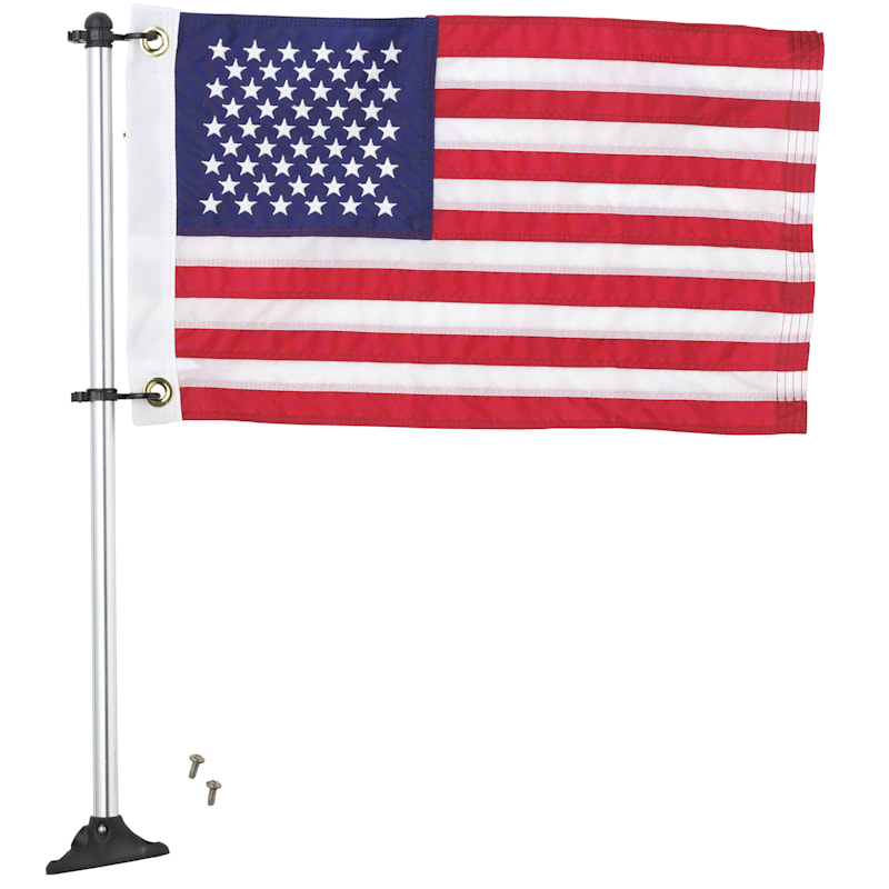 Taylor Made Pontoon Flag Pole Socket with U.S. Flag