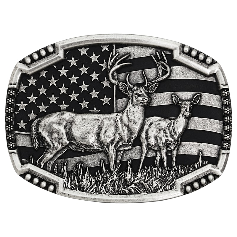 Montana Silversmiths Matched Pair Deer Buckle