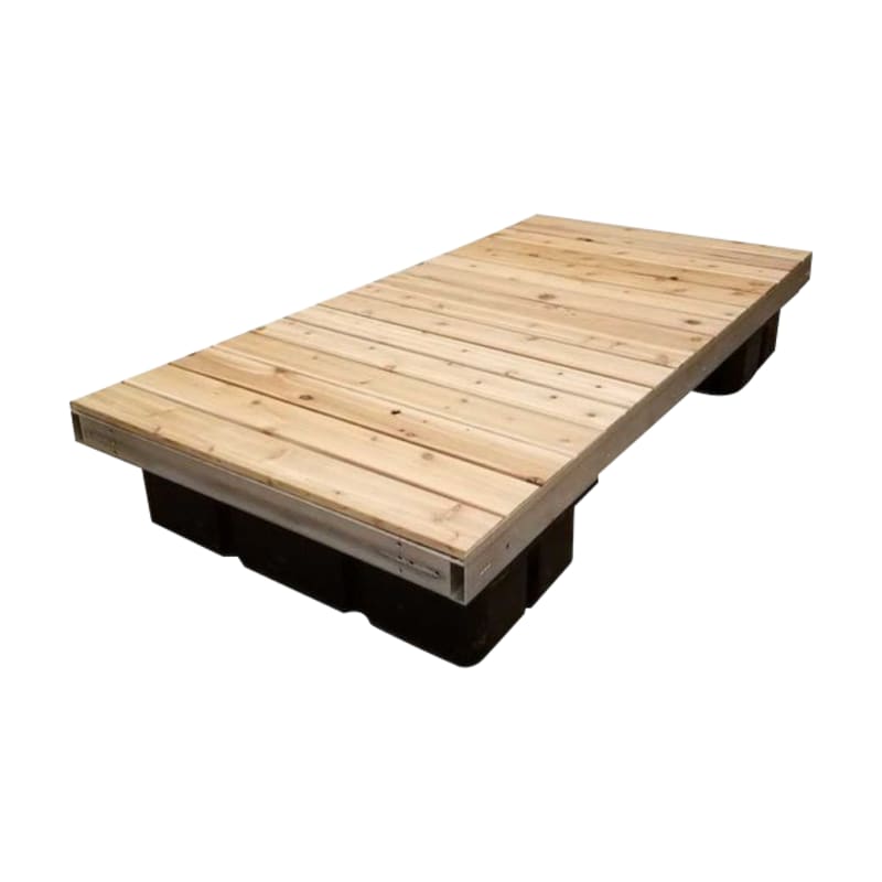 Patriot Docks Low-Profile Floating Dock Platform Section with Cedar Decking
